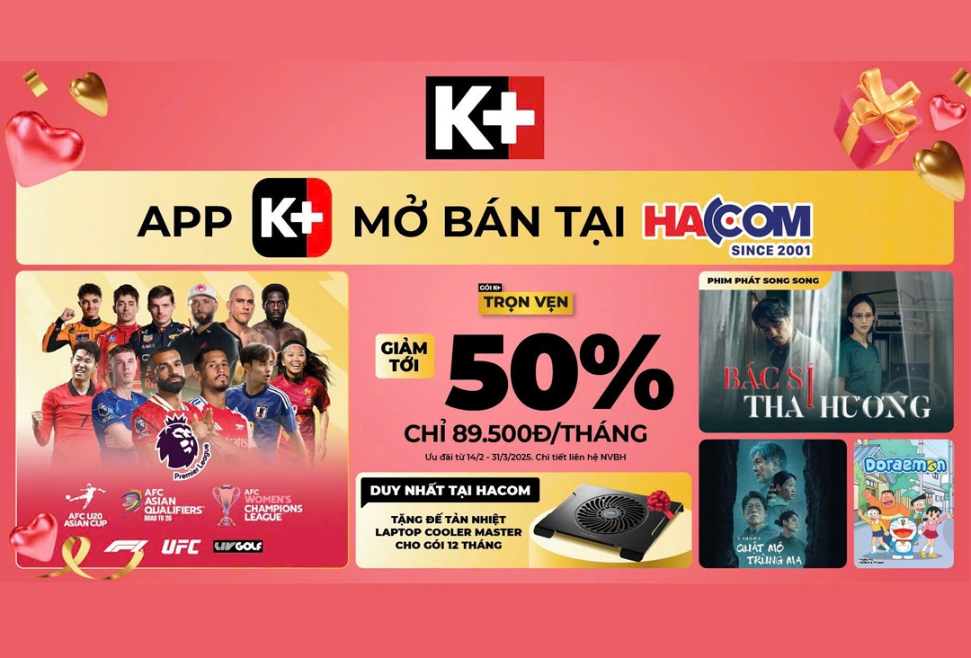 K+ mở bán tại hệ thống HACOM toàn quốc